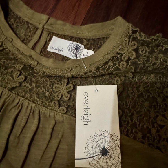 Everleigh Anthropology Olive Green, Lace, Size Small 100% Cotton NWT - Picture 6 of 8